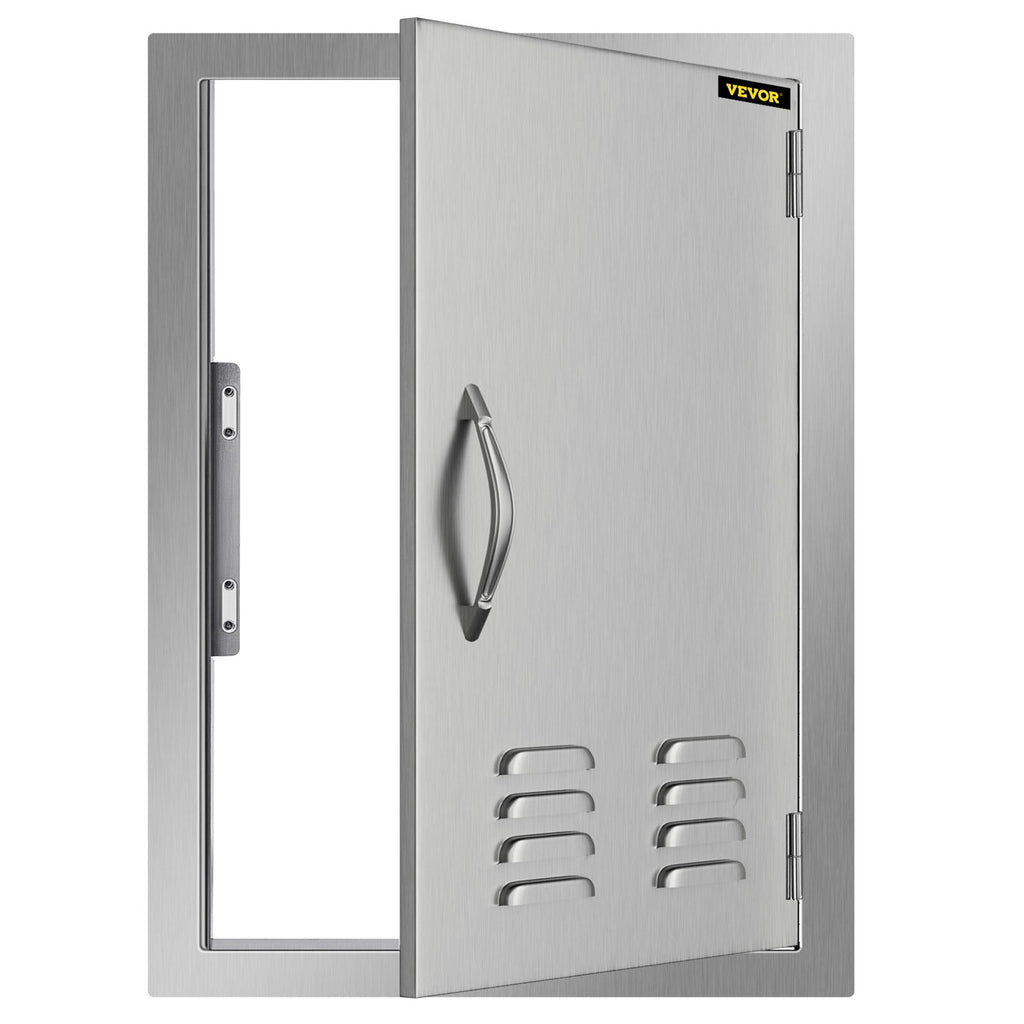BBQ Access Door 17x24 Centimeter Stainless Steel Single Vertical Island Door with Vents for Storage