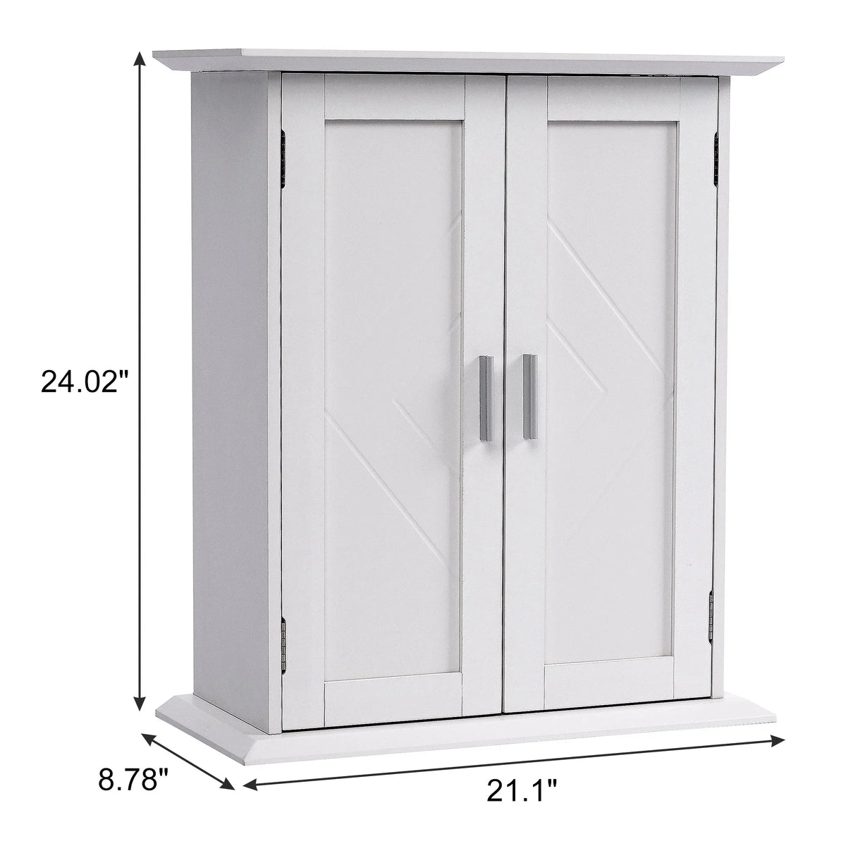 VECELO Bathroom Wall Cabinet, Wooden Hanging Storage Cabinet with 2 Door and Adjustable Shelves, Multipurpose Storage Cabinet for Bathroom Kitchen Living Room, White