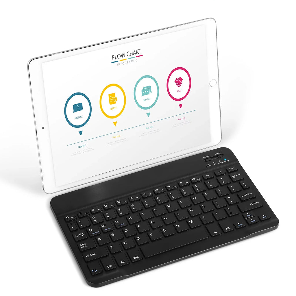 Rechargeable Bluetooth Keyboard and Mouse Combo Ultra Slim Full-Size Keyboard and Ergonomic Mouse for Xiaomi Mi Mix 2S and All Bluetooth Enabled Mac/Tablet/iPad/PC/Laptop - Onyx Midnight
