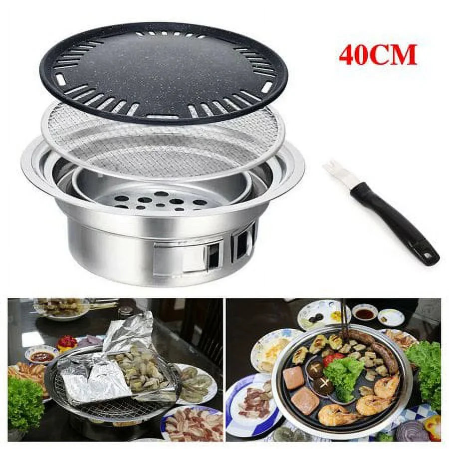 Japanese Korean Stainless Hibachi BBQ Picnic Table Grill Barbecue Stove Cooker