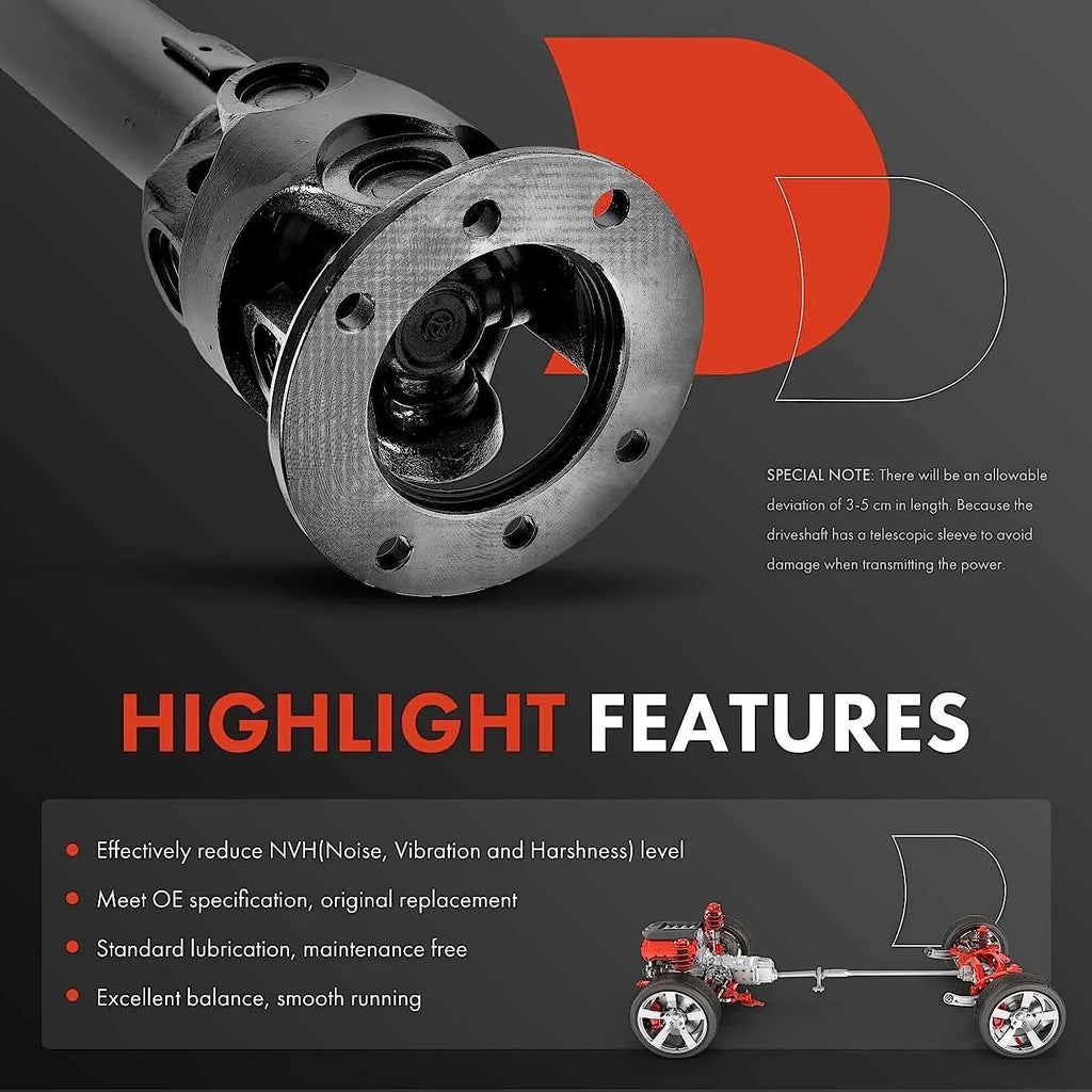 A-Premium Front Complete Drive Shaft Prop Shaft Driveshaft Assembly Compatible with Chevrolet Blazer 1995-1997 & GMC Jimmy 1995 & Oldsmobile Bravada 1996-1997, AWD, Replace# 19201891, 26028429