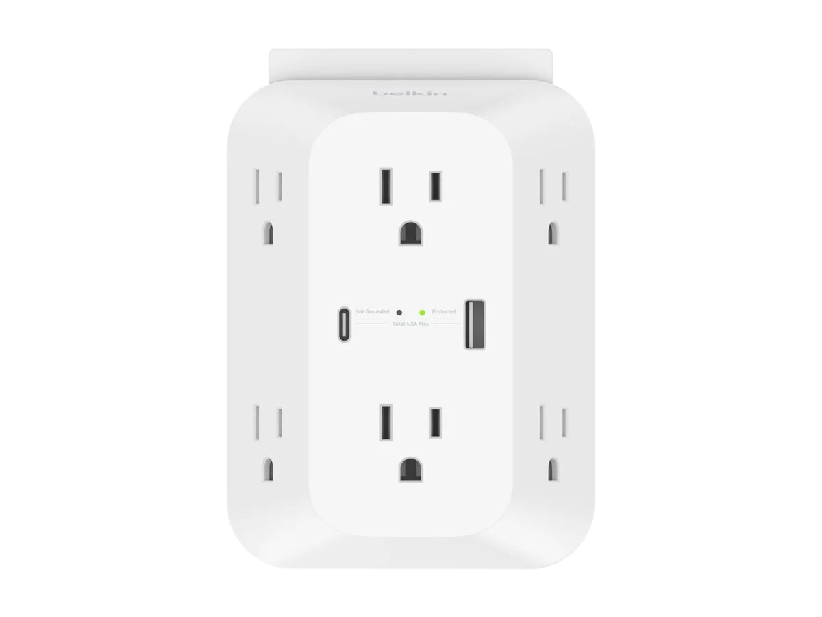 Belkin - Surge protector (wall mountable) - AC - output connectors: 8
