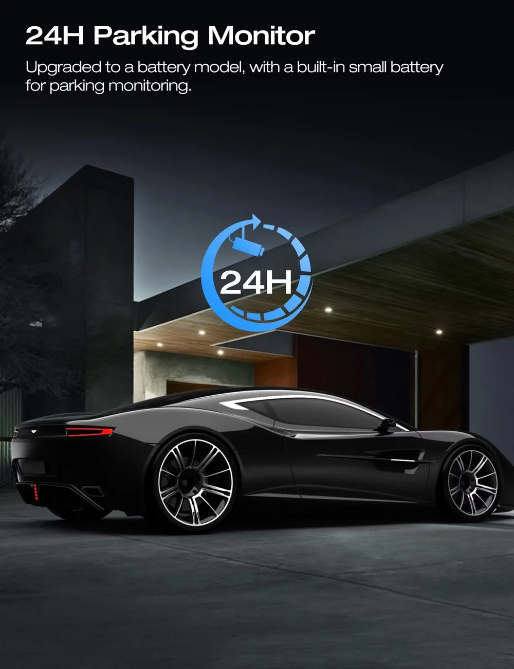 Toguard 4K Dash Cam Front and Rear Dual Dash Camera Centimeter LCD WDR Car Camera with Parking Monitor, Loop Recording, G-Sensor Function, Motion Detection, Built-in Battery
