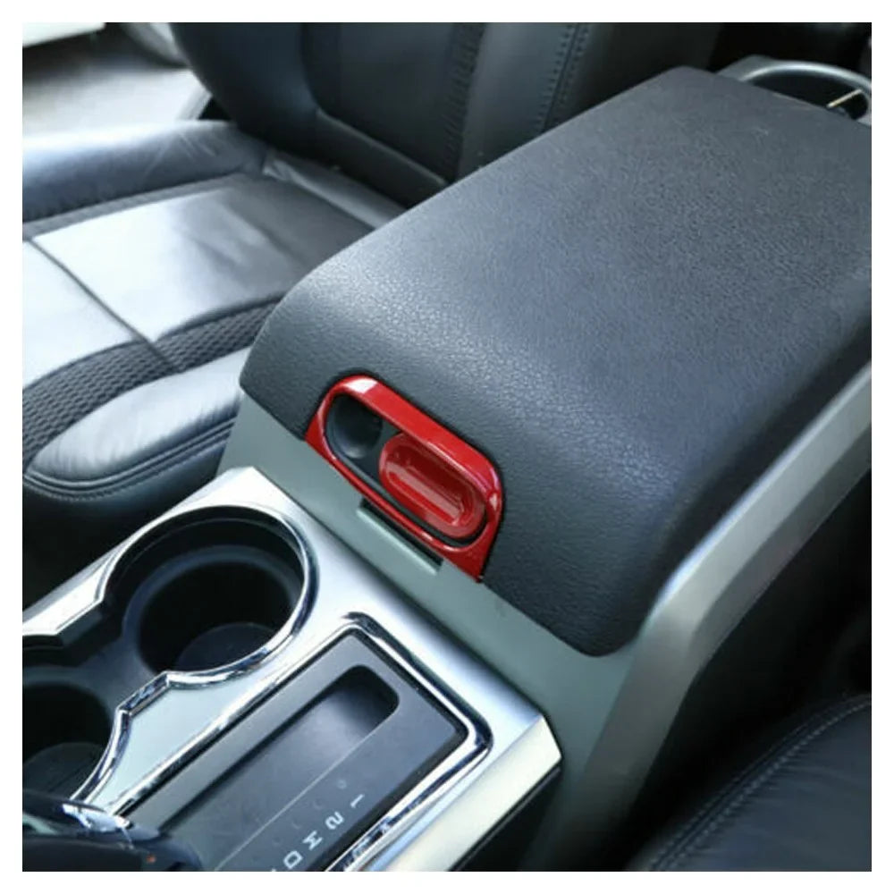 Teledu Red Center Console Armrest Box Switch Cover Trim Accessories F150