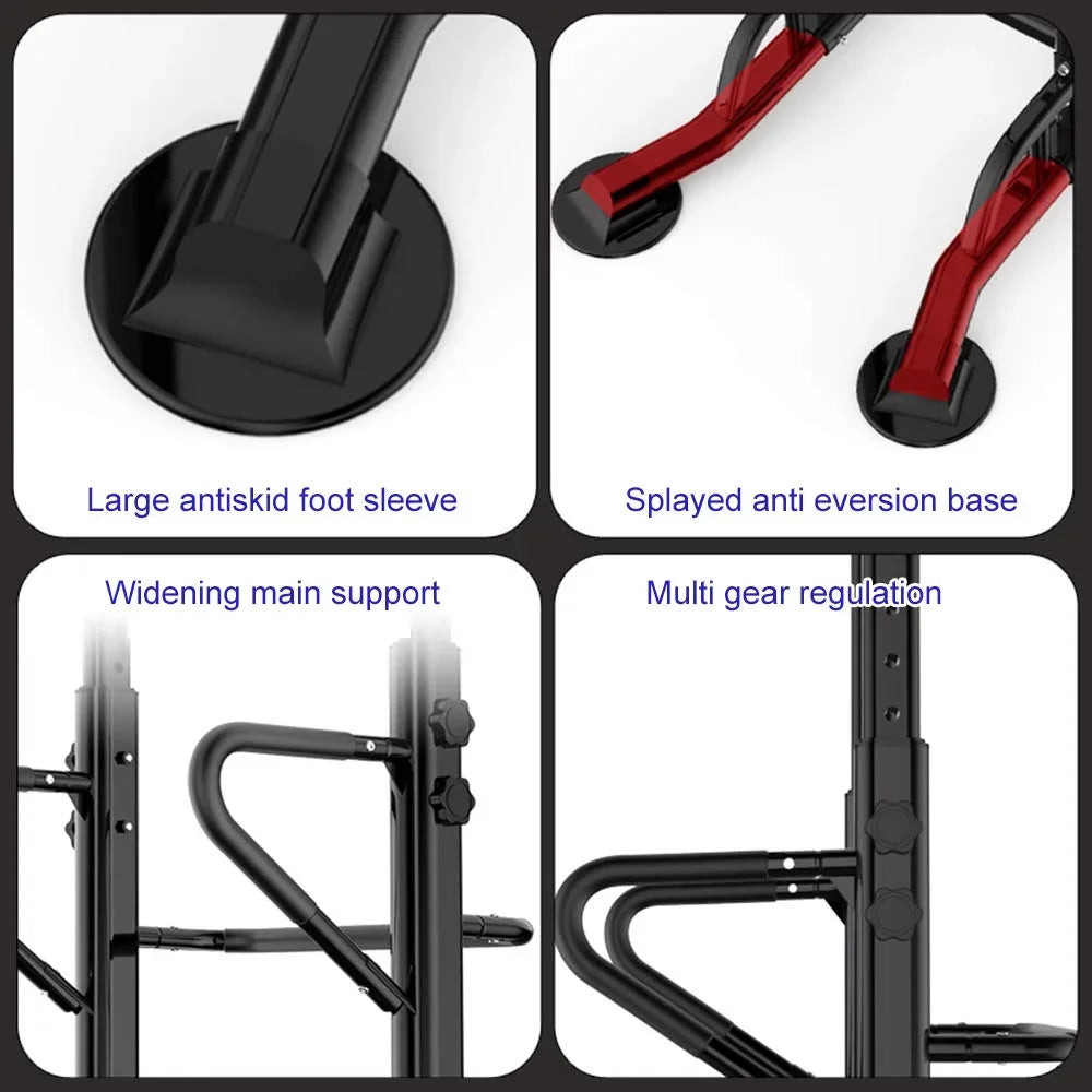 Wellynap Power Tower Pull Up Bar, 36.2" Strength Training Workout Equipment with Adjustable Height - Midnight