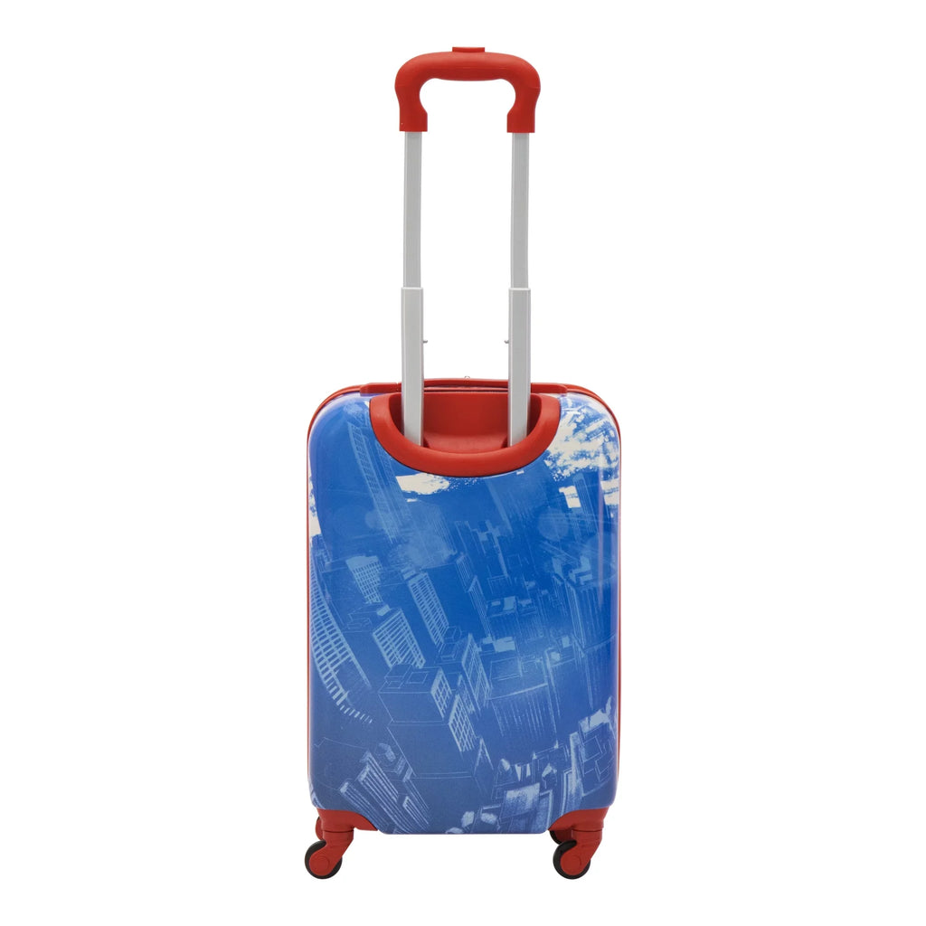 Marvel Spider-Man 21 Unit Kids Rolling Luggage, Hardshell Carry On Suitcase with Wheels, Blue
