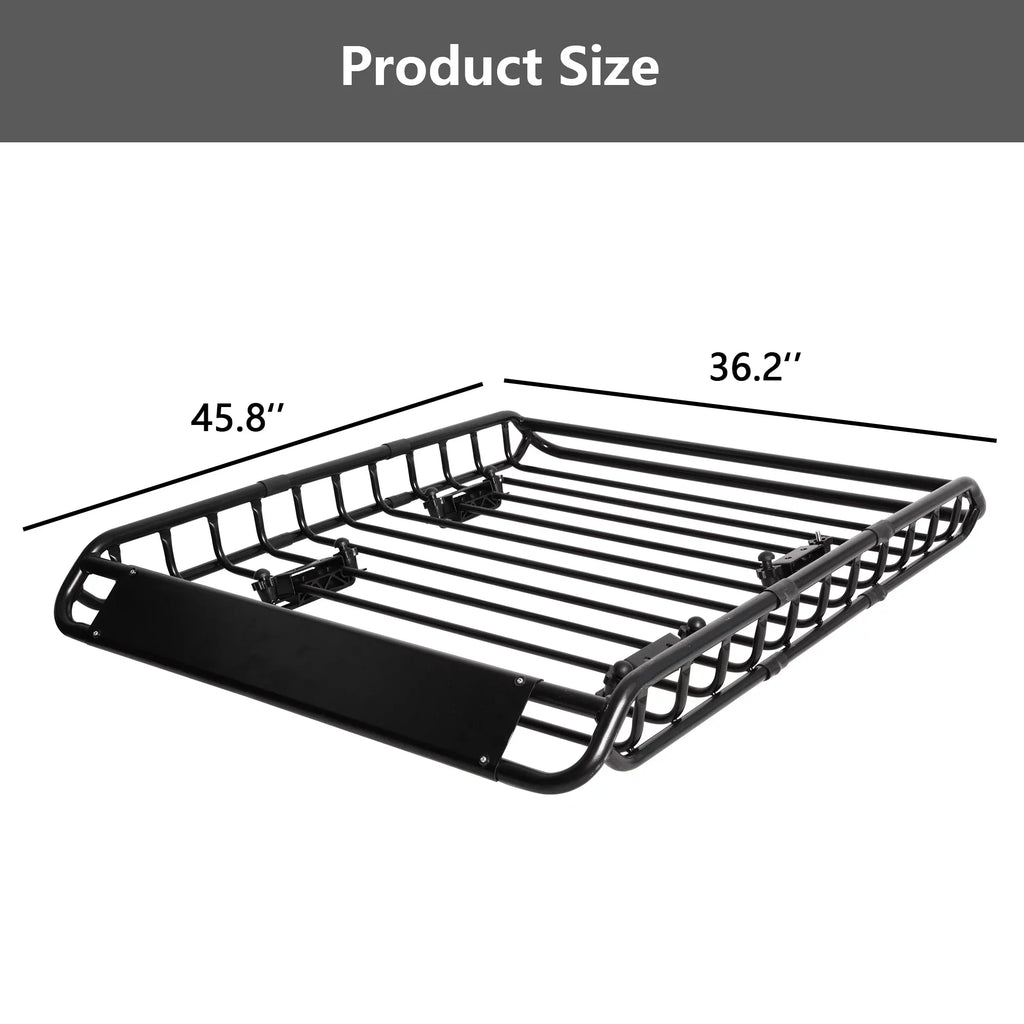 45"x 36"x4.5'' Rack Cargo Basket Universal Rooftop Cargo Rack, Cargo Carrier for Top of Vehicle for SUV, Truck, & Car Luggage Holder, 150 lbs Weight Capacity, Onyx