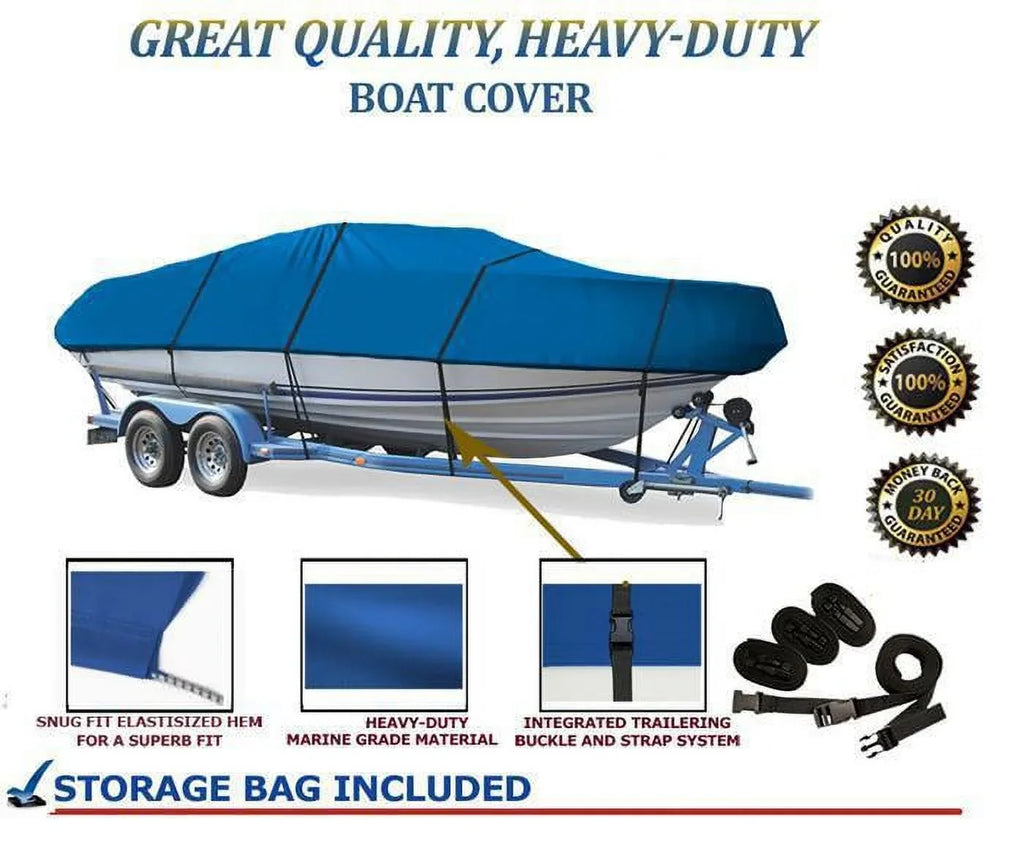 BLUE, GREAT QUALITY BOAT COVER Compatible for LOWE BACKTROLLER 1710 ALL YEARS
