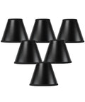 Set of 6 Charcoal Parchment Gold-Lined Chandelier Candle Clip Lamp Shade 3x6x5