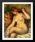Large Bather with Crossed Legs 28x34 Large Dark Wood Framed Print Art by Pierre Auguste Renoir