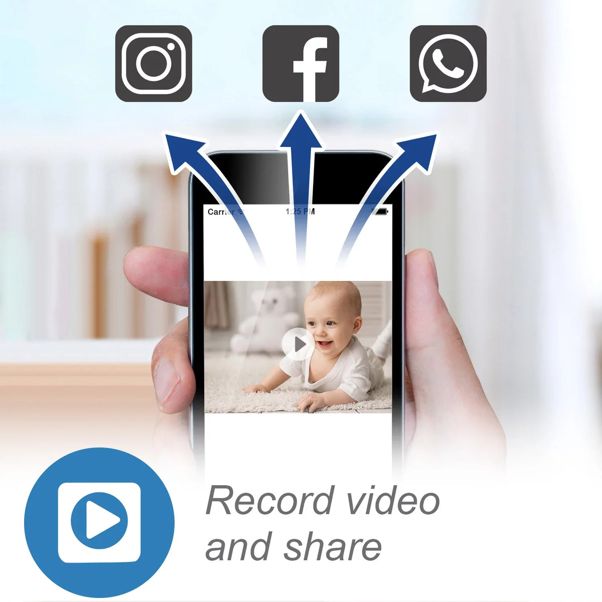 VTech Smart WiFi Video Baby Monitor with Unit High Definition Display and 1080p 360-Degree Panoramic Viewing Pan and Tilt HD Camera, RM5864HD, White