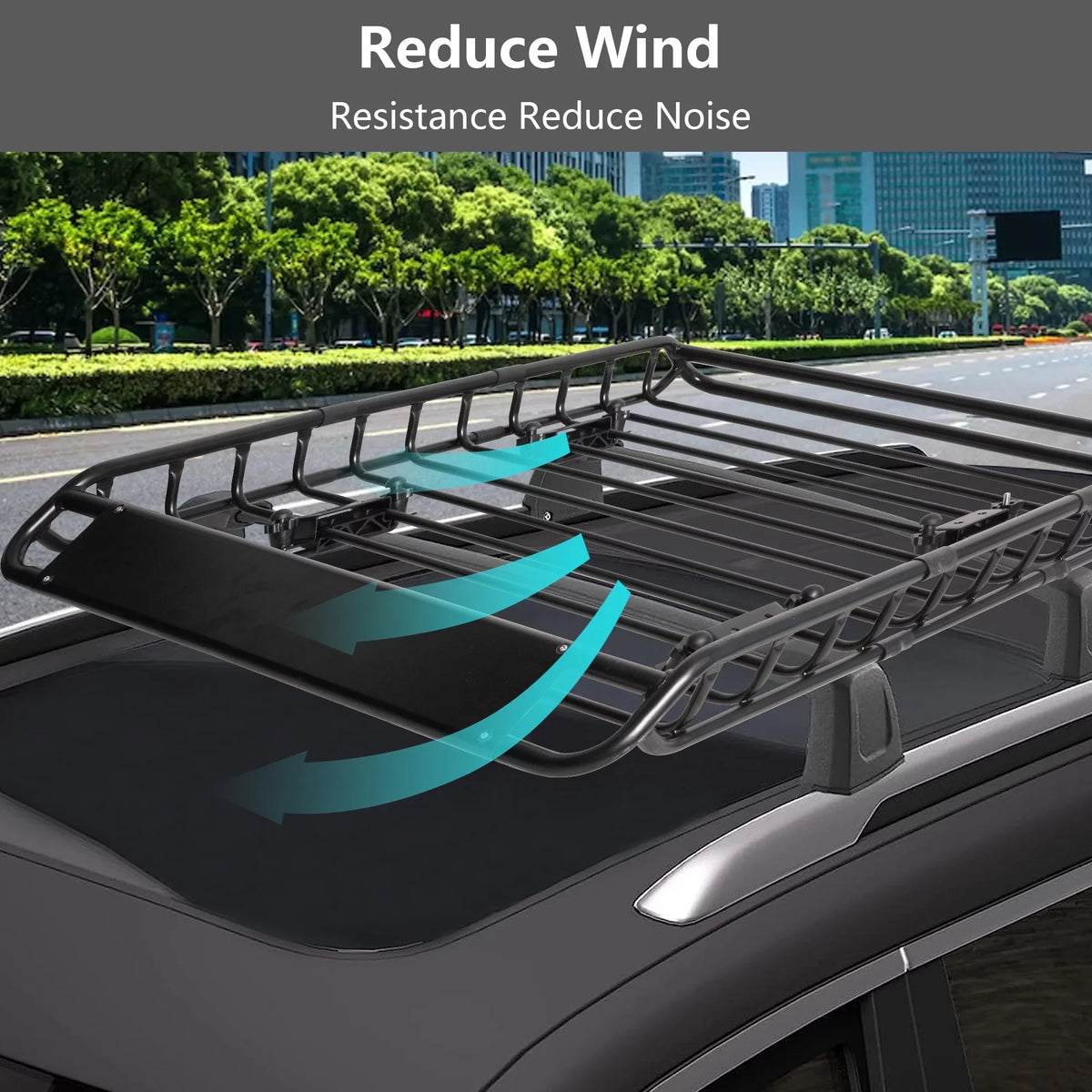 45"x 36"x4.5'' Rack Cargo Basket Universal Rooftop Cargo Rack, Cargo Carrier for Top of Vehicle for SUV, Truck, & Car Luggage Holder, 150 lbs Weight Capacity, Onyx