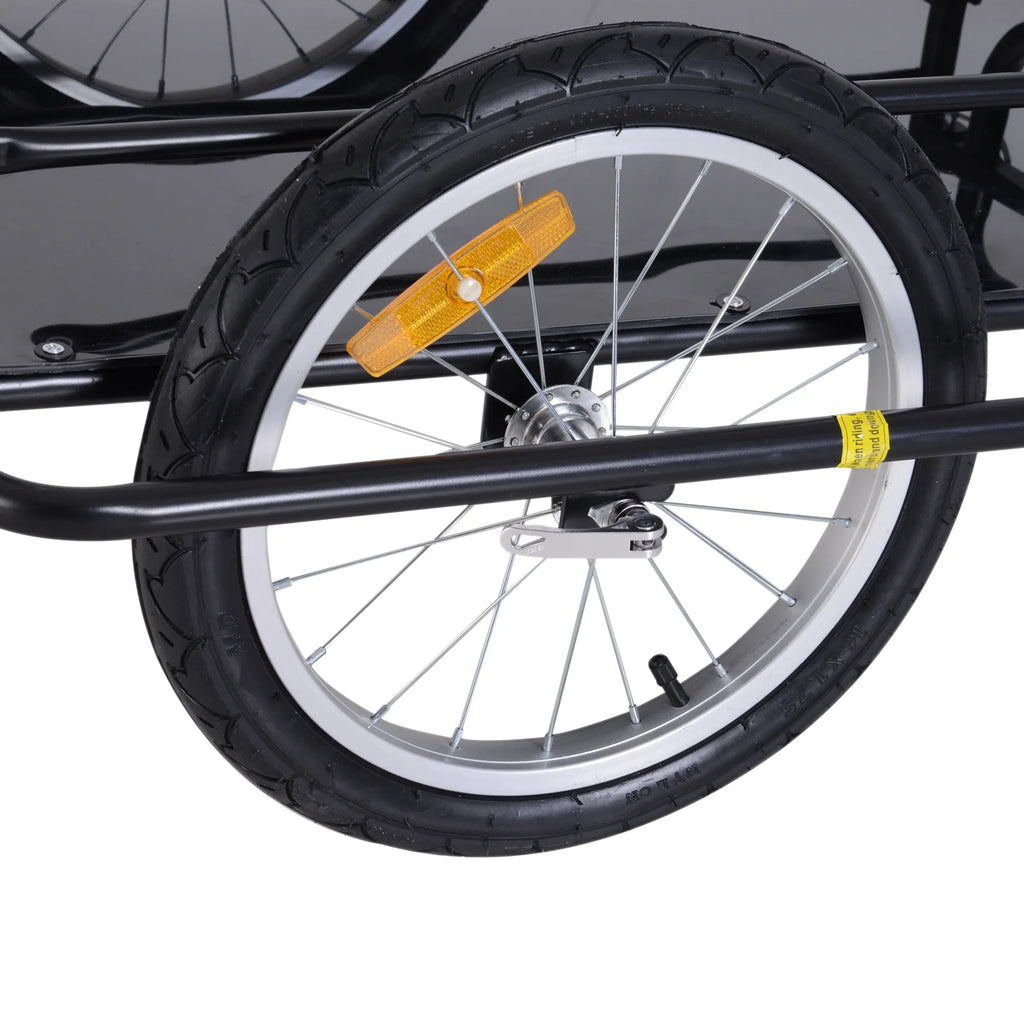 Aosom Folding Bike Cargo Trailer Cart with Seat Post Hitch- Dark up to 88 Lbs.