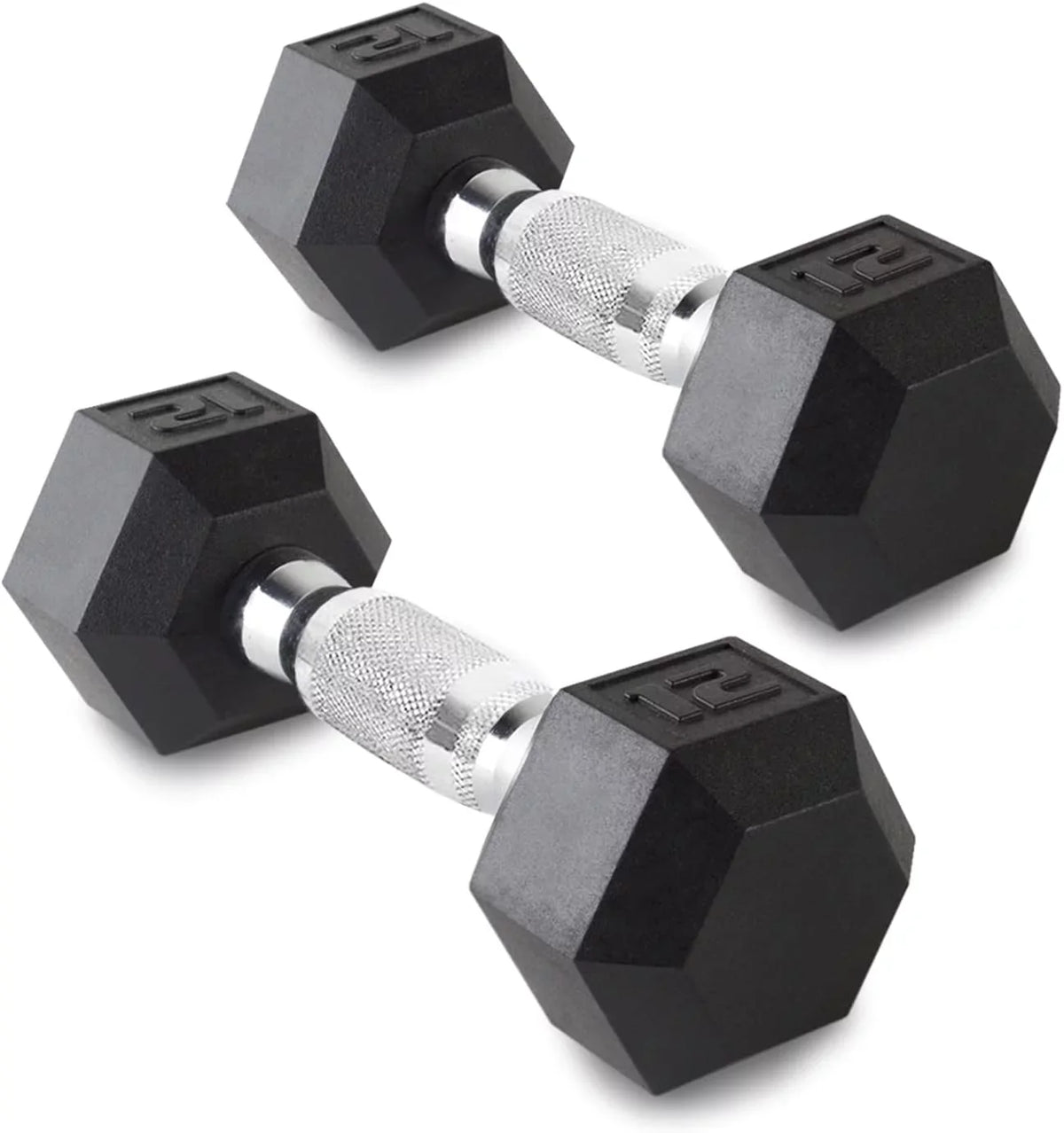 12LB Set Of 2 Hex Dumbbells Rubber Coated Cast Iron Hex Onyx Dumbbell Weights For Exercises Neoprene Dumbbell Hand Weights Anti-Slip Anti-Roll Hex Shape Colorful 12Lbs Pair