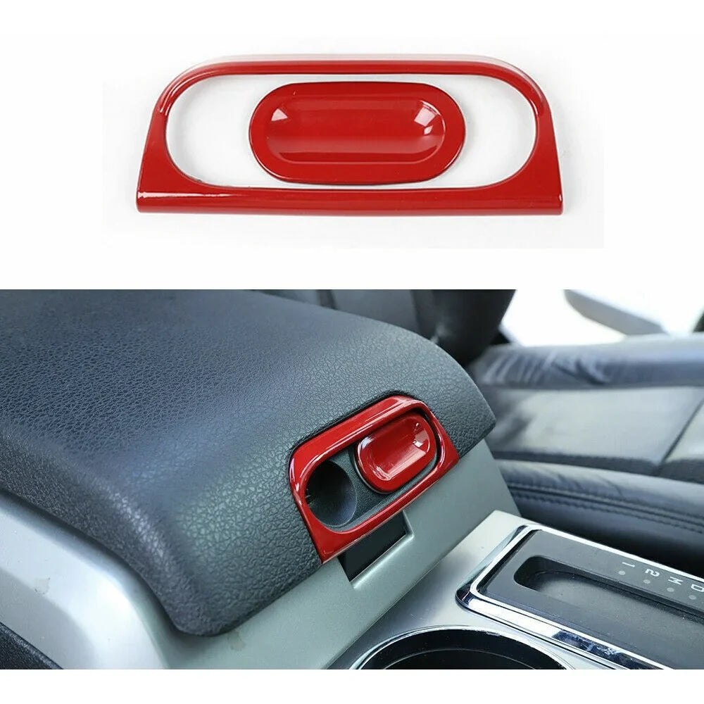 Teledu Red Center Console Armrest Box Switch Cover Trim Accessories F150