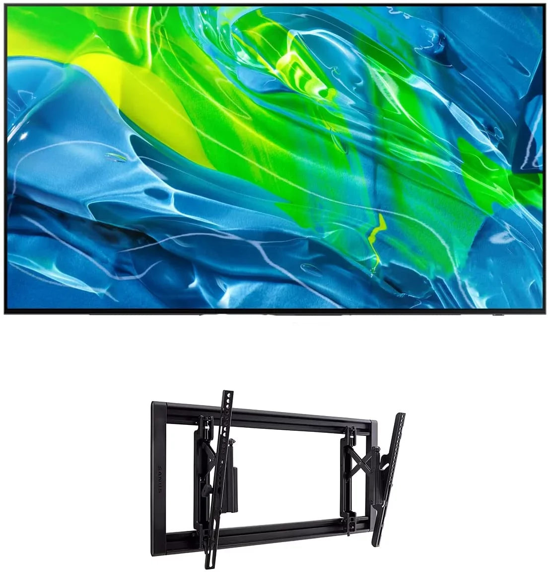 SAMSUNG Inch Class OLED 4K S95B Series - Quantum HDR OLED Self-Illuminating LED Smart TV with a Sanus VLT7-B2 42"- 90" Large Advanced Tilt 4D TV Wall Mount (2022)