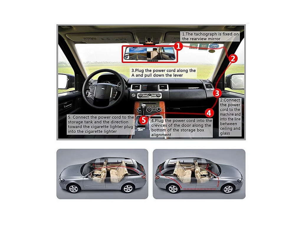 Dual Lens H1688 HD 1080P 4.2 Inch Monitor Dash Cam Rearview Mirror Car Recorder Camera DVR For Vehicles Front And Rear