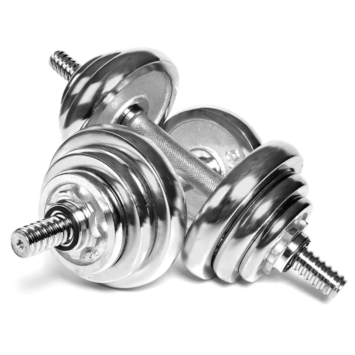 SAYFUT 66LB Dumbbell Weight Set Detachable Fitness Dumbbells Barbells Adjustable for Gym Household Exercise, Silver