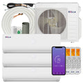 Della 27K BTU ODU Tri 3 Zone 9K 9K 9K BTU 20 SEER 208/230V Cools Up to 1200 Sq.Ft Wifi Energy Efficient Multi Zone Ductless Mini Split Air Conditioner Heat Pump Full Set with 16ft Installation Kits