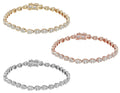 Tear Shaped Baguette Cluster 2.70 CT Diamond Tennis Link Bracelet Gold 4MM 7.75"