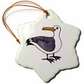 3dRose Sammy Seagull - Snowflake Ornament, Centimeter
