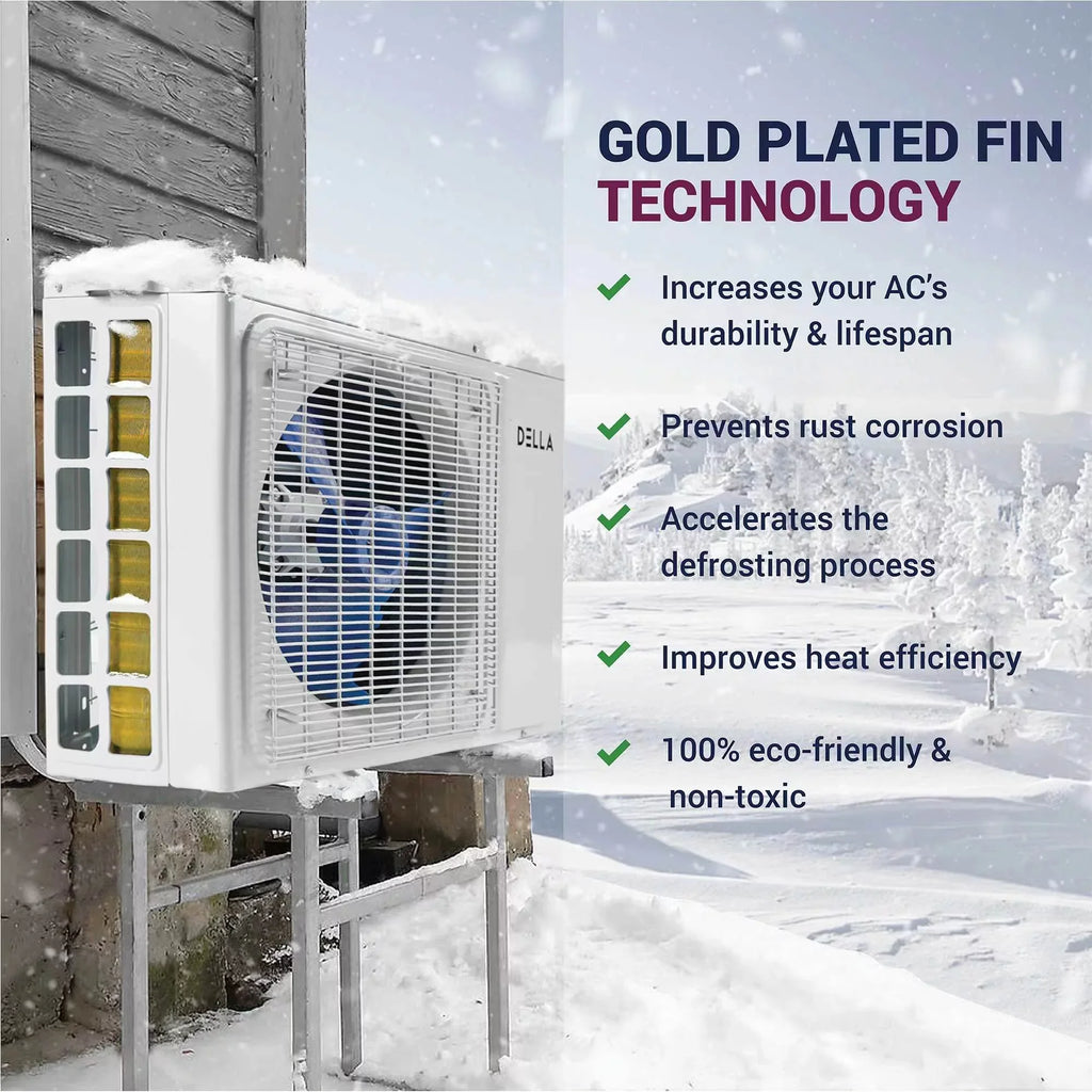 Della 27K BTU ODU Tri 3 Zone 9K 9K 9K BTU 20 SEER 208/230V Cools Up to 1200 Sq.Ft Wifi Energy Efficient Multi Zone Ductless Mini Split Air Conditioner Heat Pump Full Set with 16ft Installation Kits