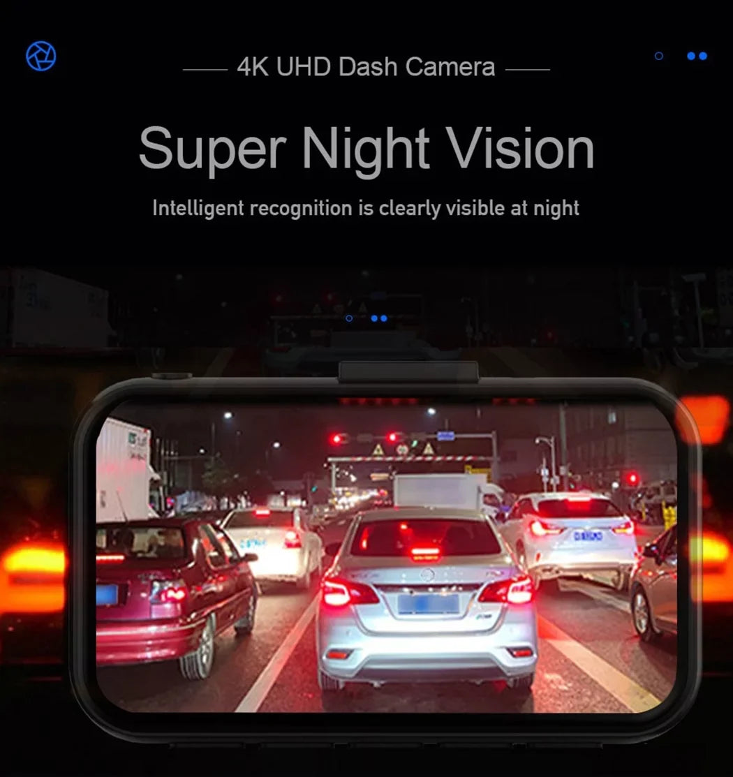 Toguard 4K Dash Cam Front and Rear Dual Dash Camera Centimeter LCD WDR Car Camera with Parking Monitor, Loop Recording, G-Sensor Function, Motion Detection, Built-in Battery