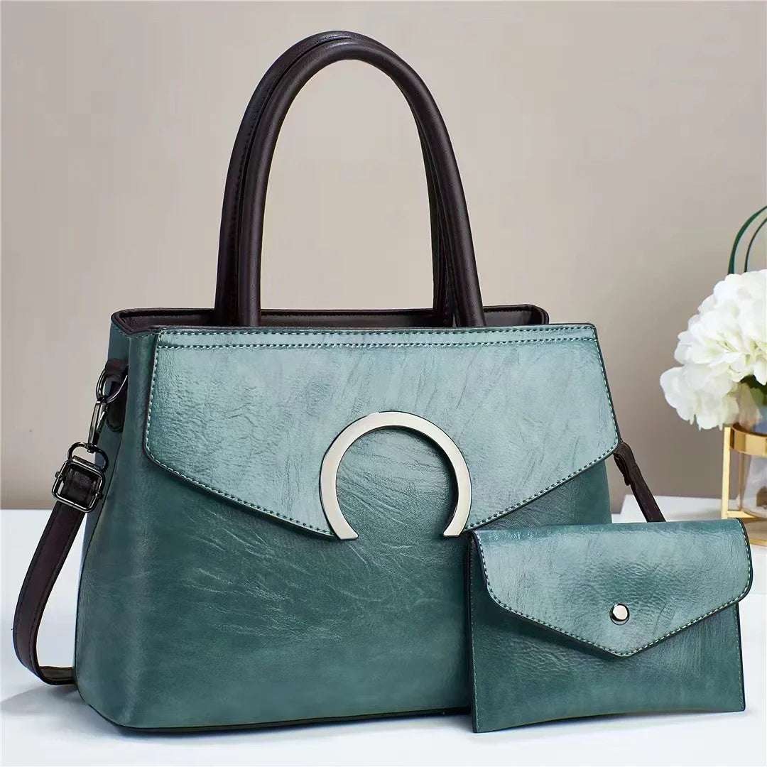 Junior Baobao Women's 2023 New European and American Handheld Women's Bag Fashion One Shoulder Women's Luggage Two Piece Set Mother Bag