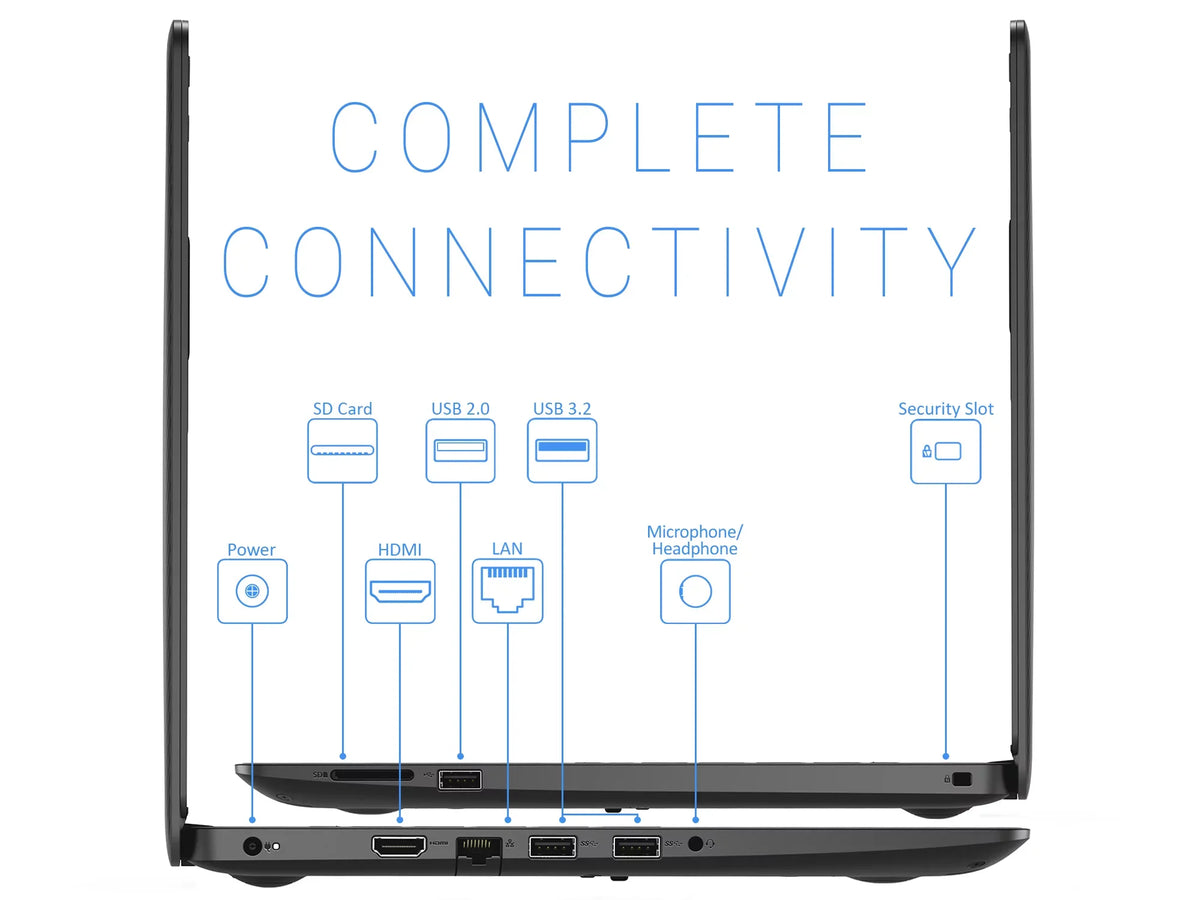 Dell Inspiron 3493 Laptop, 14" FHD Display, Intel Core i5-1035G4 Upto 3.7GHz, 16GB RAM, 1TB NVMe SSD, HDMI, Card Reader, Wi-Fi, Bluetooth, Windows 10 Pro