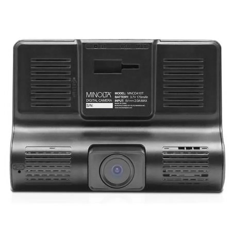 MNCD410T Full HD Front and Rear View 4" LCD Screen Dash Camera with 3-Channel Recording, Onyx