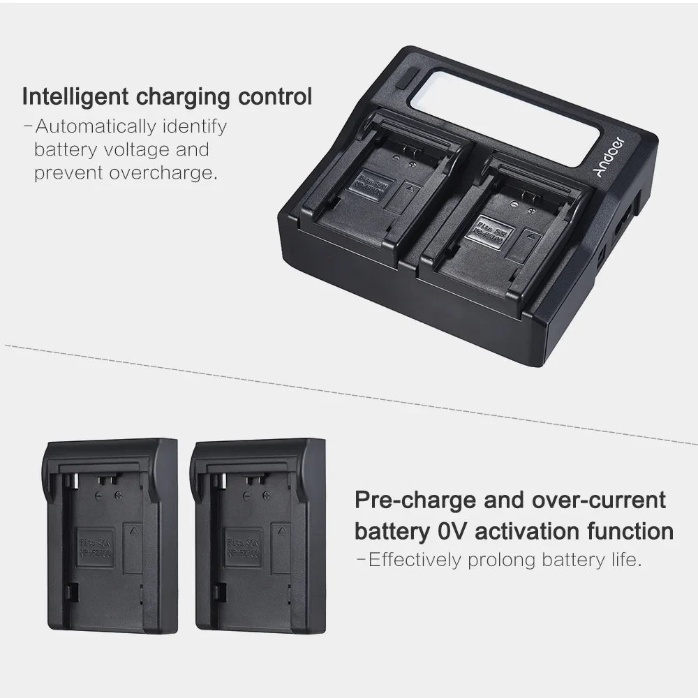 Tomshoo NP-FZ100 Dual Channel LCD Battery Replacement for Sony A7III A9 A7RIII A7SIII