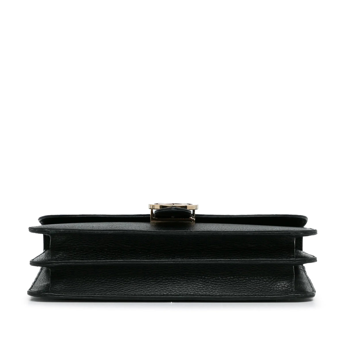Pre-Owned Authenticated Gucci Medium Dollar Interlocking G Crossbody Bag Calf Leather Midnight Unisex (Good)