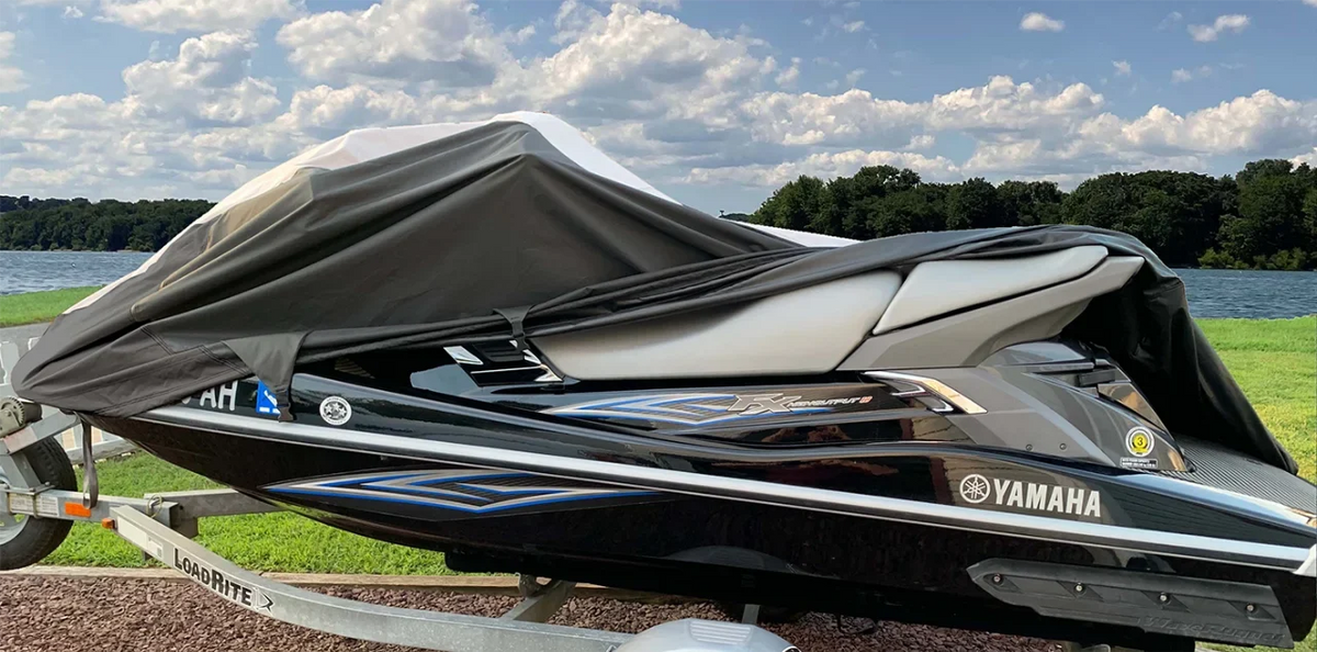 SUPER HEAVY-DUTY PWC JetSki Cover Compatible for Kawasaki Jet Ski 1100 STX 900 STS 1997-2002 PWC Trailerable Jet Ski Cover