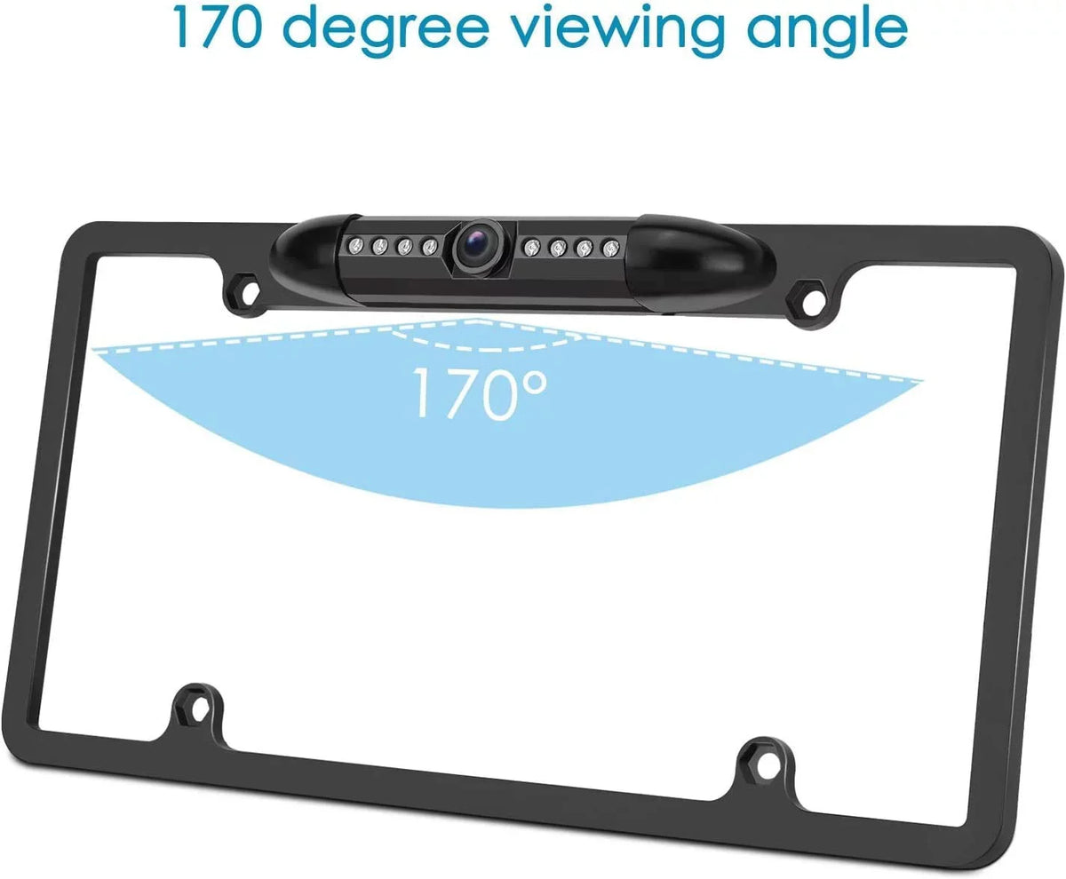 Backup Camera Rearview License Plate Frame for ALPINE X308U Midnight