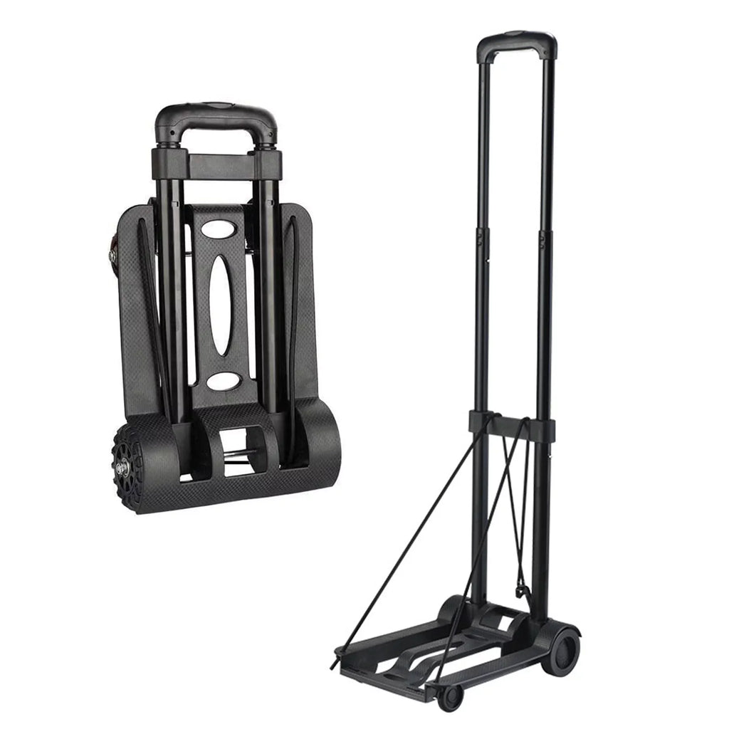 siisll Big Capacity Heavy Duty Folding Hand Truck Luggage Cart for Moving Lightweight Utility Cart for Luggage Folding Cart with Wheels Collapsible Platform Cart for Home, Office and Travel Use. Charcoal
