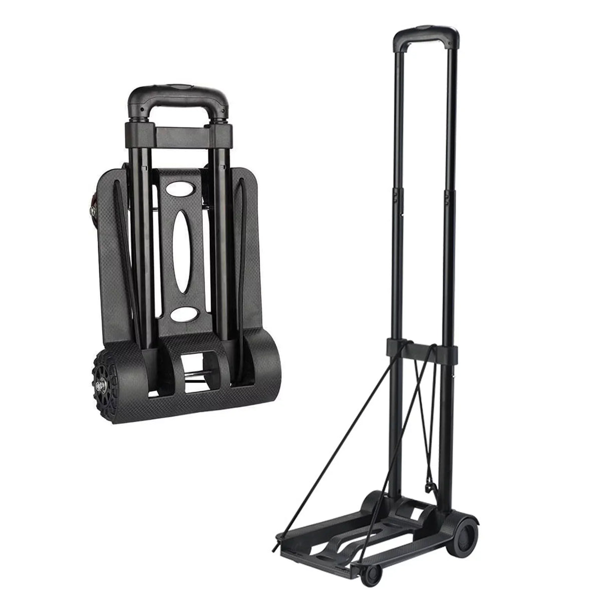 siisll Big Capacity Heavy Duty Folding Hand Truck Luggage Cart for Moving Lightweight Utility Cart for Luggage Folding Cart with Wheels Collapsible Platform Cart for Home, Office and Travel Use. Charcoal