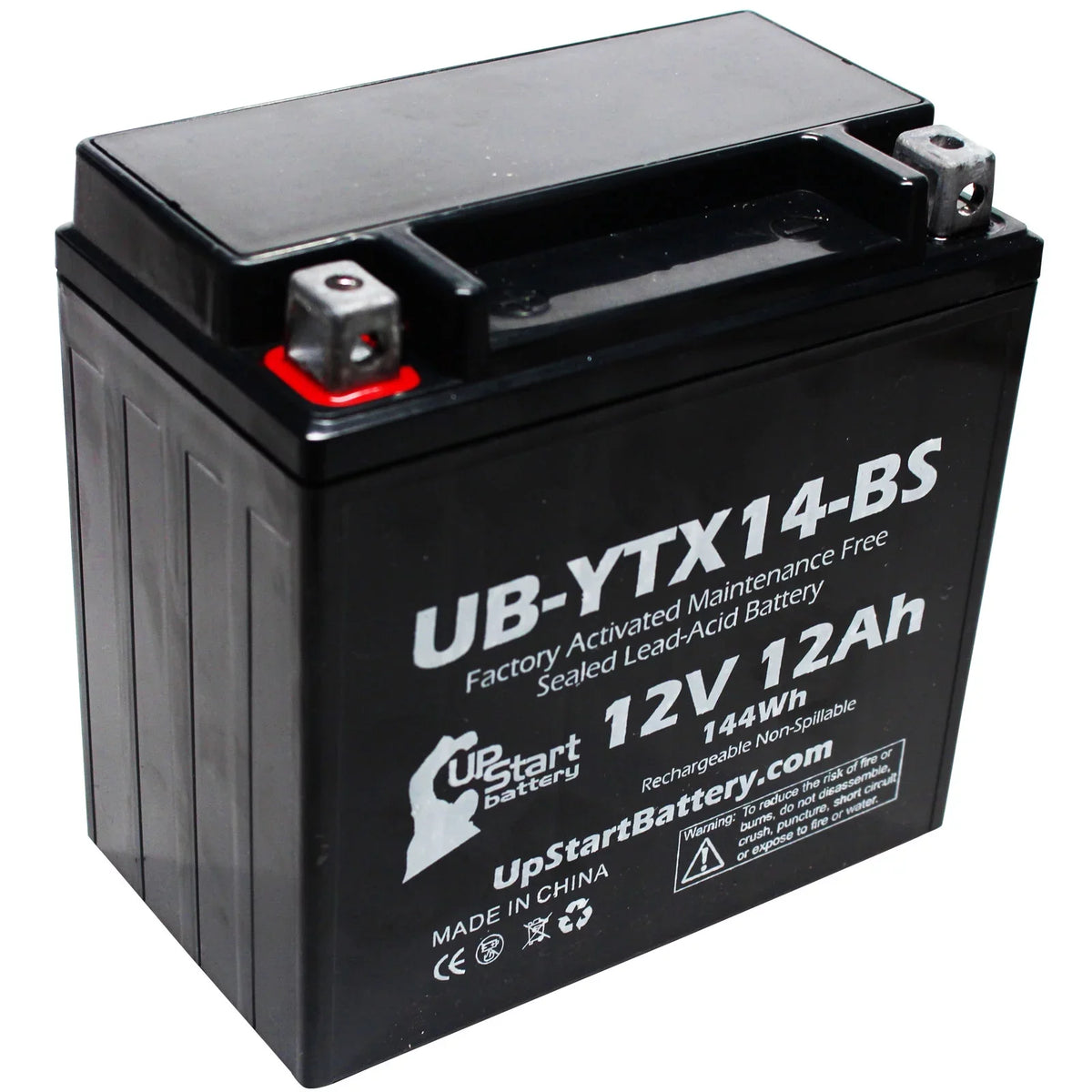 5-Pack UpStart Battery Replacement for 2012 BMW F800ST, GS 800 CC Factory Activated, Maintenance Free, Motorcycle Battery - 12V, 12AH, UB-YTX14-BS