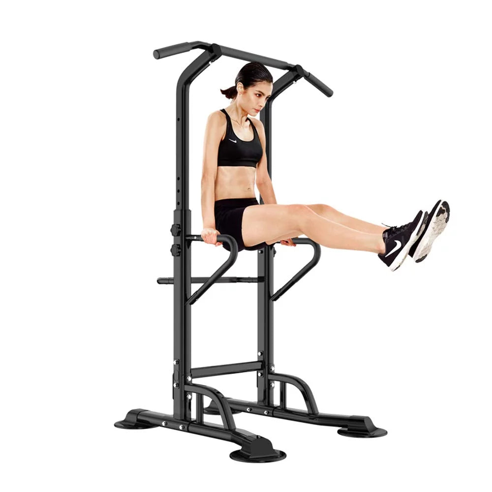 Wellynap Power Tower Pull Up Bar, 36.2" Strength Training Workout Equipment with Adjustable Height - Midnight