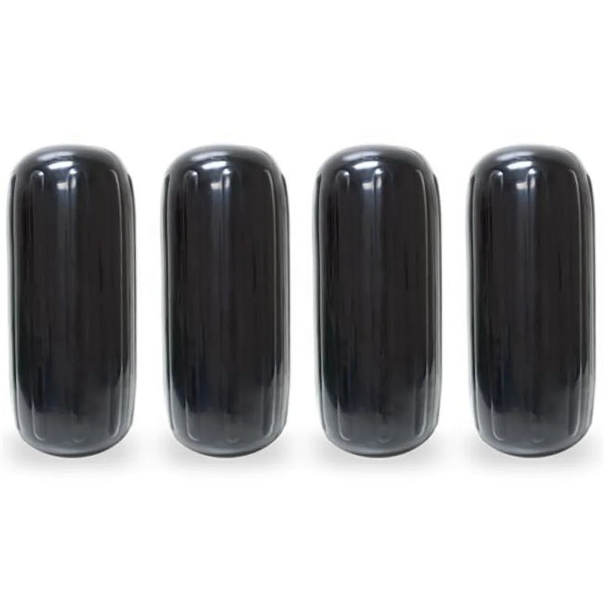 8 x 20 in. Center Hole Ribbed Boat Pontoon Fender, Midnight - 4 Piece