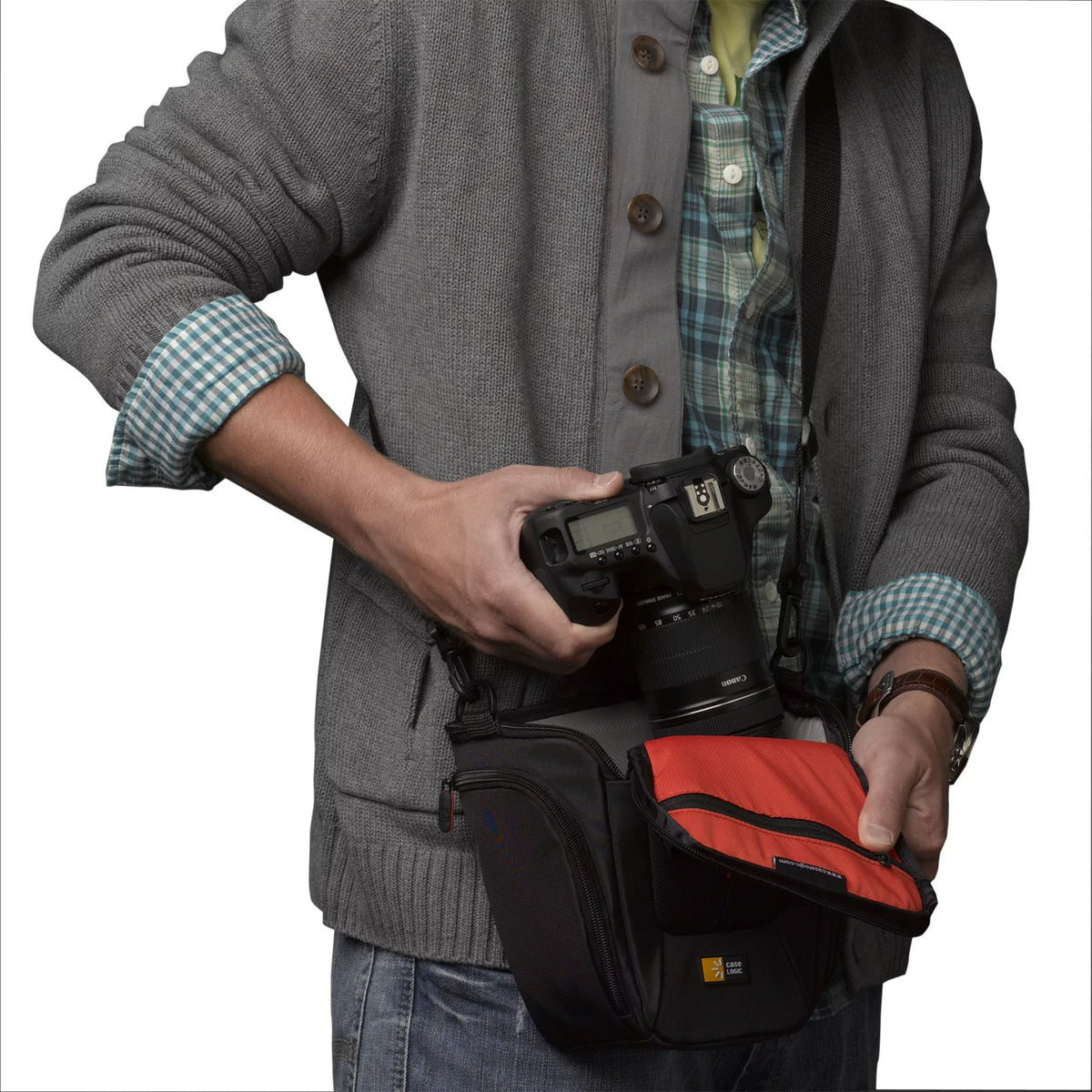 Case Logic Carrying Case (Holster) Camera, Accessories, Battery, Cable, Lens Cap, Memory Card, Cloth - Onyx