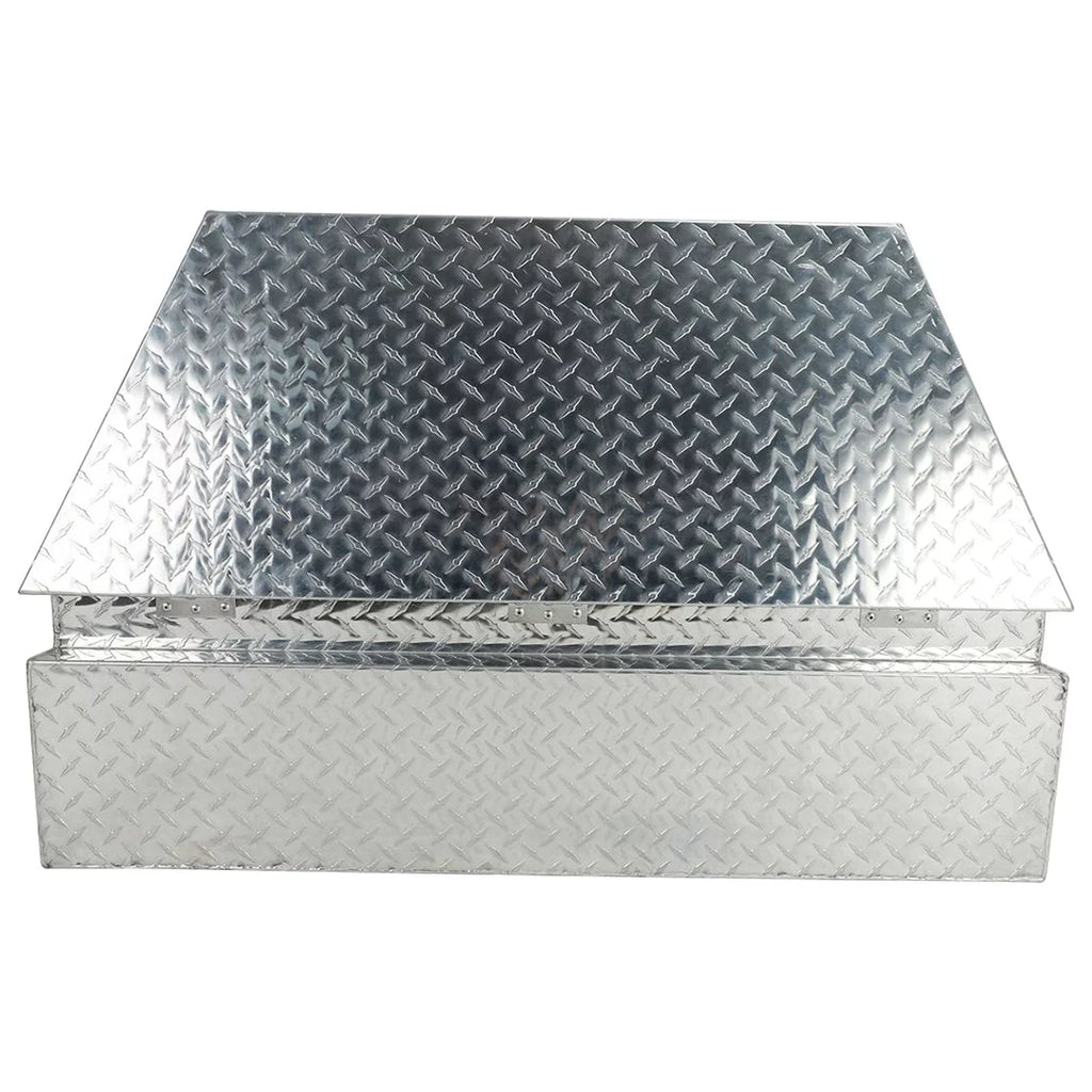 Confote Heavy Duty Aluminum Diamond Plate Trailer Tongue Box with Lock and Keys for Secure Tool Storage on Your Trailer, Silver,39 x 16.5 x 12 Centimeter