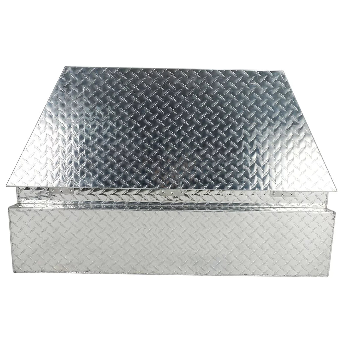 Confote Heavy Duty Aluminum Diamond Plate Trailer Tongue Box with Lock and Keys for Secure Tool Storage on Your Trailer, Silver,39 x 16.5 x 12 Centimeter