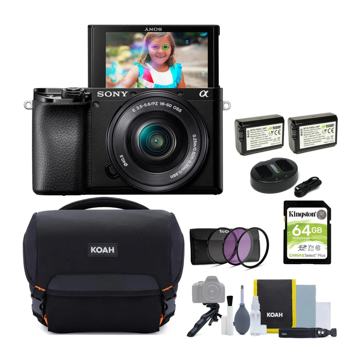 Sony Alpha a6100 APS-C Mirrorless Camera with 16-50mm Lens Bundle
