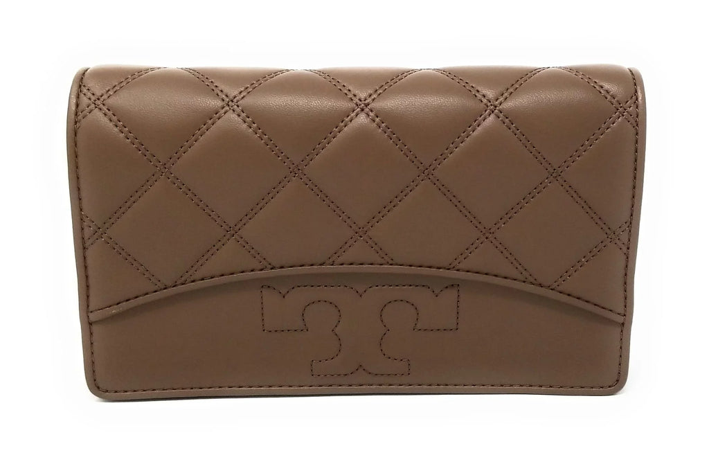 Tory Burch Womens Savannah Chain Flat Wallet (Classic Taupe)