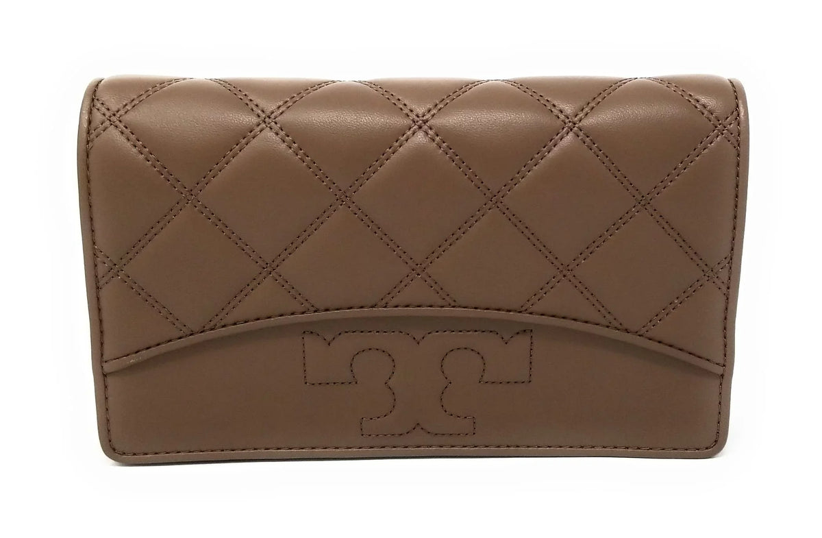 Tory Burch Womens Savannah Chain Flat Wallet (Classic Taupe)