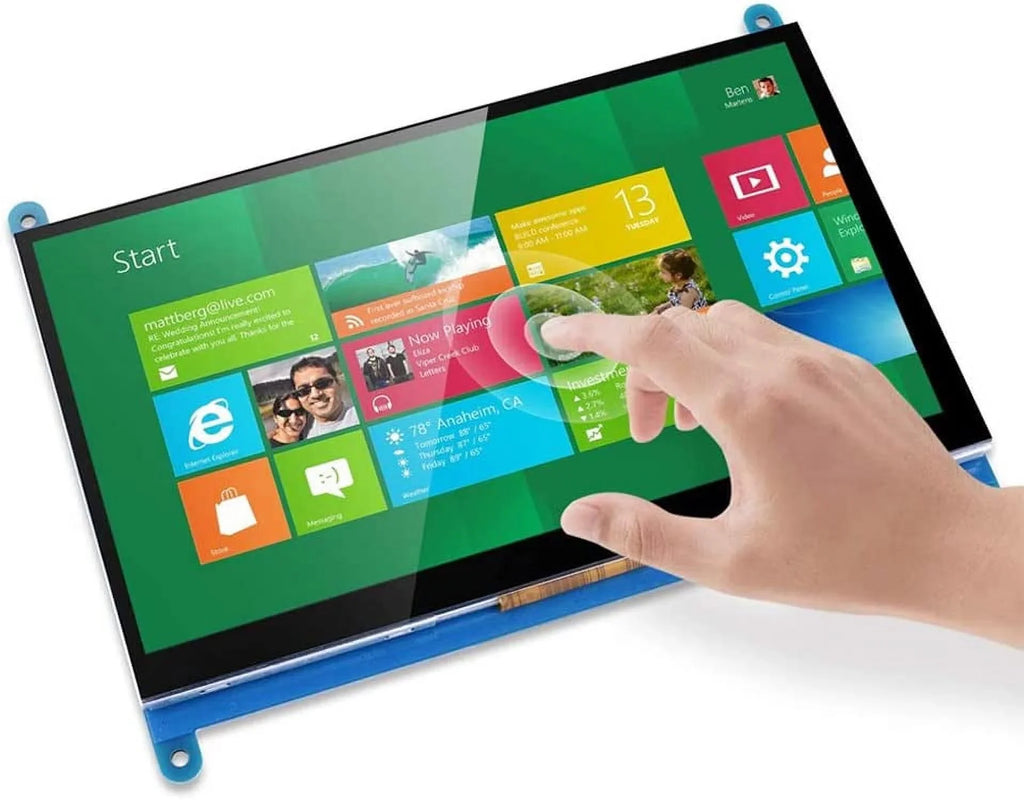 Treedix 7 Inch Capacitive Touch Screen LCD Display Monitor HDMI Module 1024x600 Compatible with Raspberry Pi 3B+/4B
