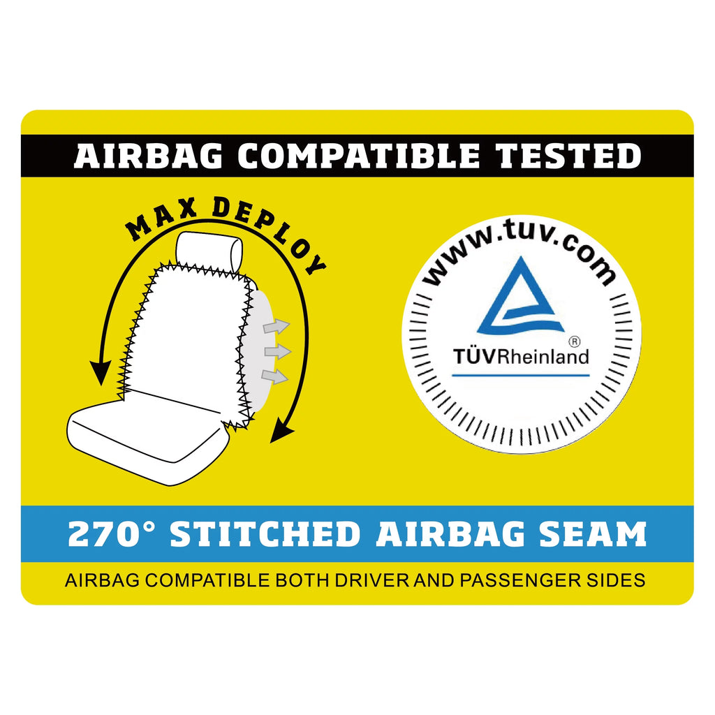 Auto Drive 2 Piece Checker Diamond Car Seat Cover Premium Leather Charcoal Universal Fit - 2102SC035