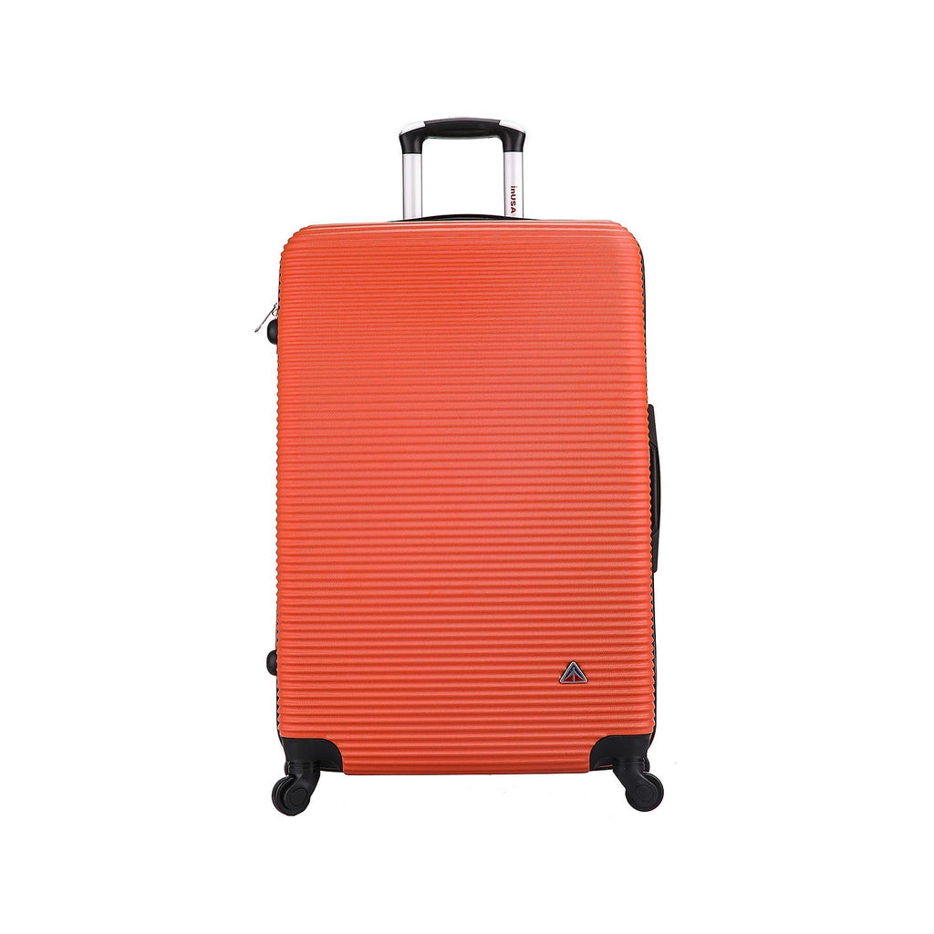 InUSA Royal Large Plastic 4-Wheel Spinner Luggage Orange (IUROY00L-ORG)