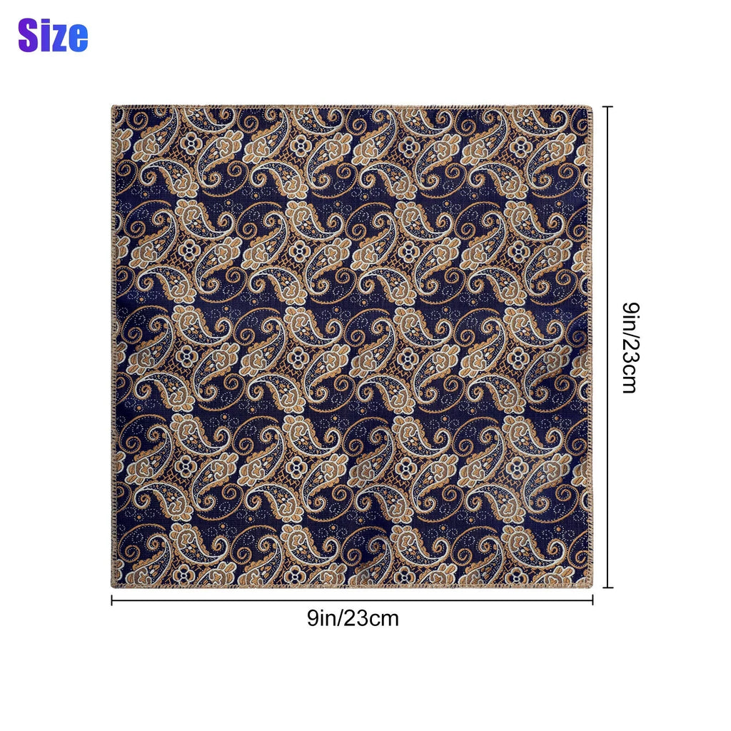 8PCS Men Silk Pocket Square Handkerchief Fashion Floral Dot Hanky Party Wedding