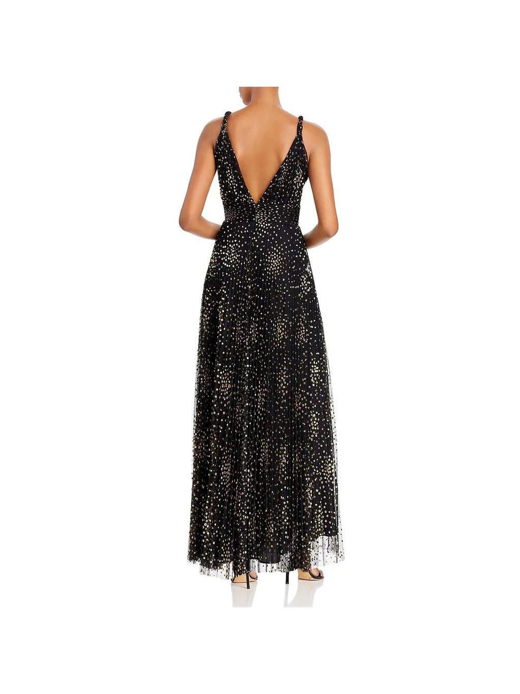 JILL Jill Stuart Womens Metallic Double V Midi Dress Midnight 2